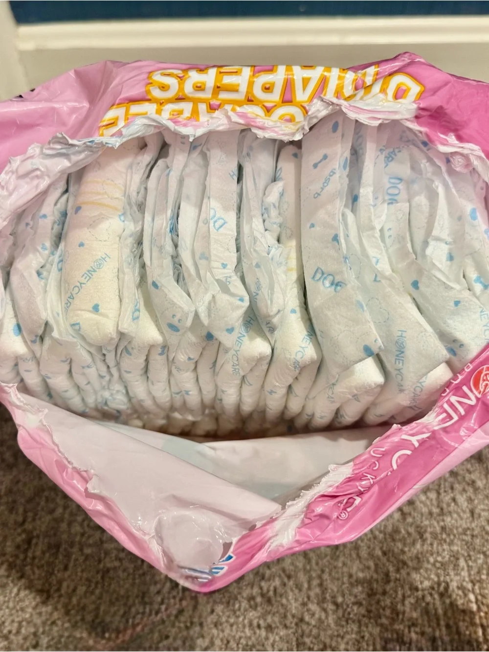 Bundle—2 Partial Packages of All-Absorb Disposable Girl Dog Diapers, Size M